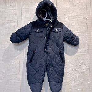 Rothschild navy blue‎ hooded winter infant snowsuit bunting size 3-6 mos